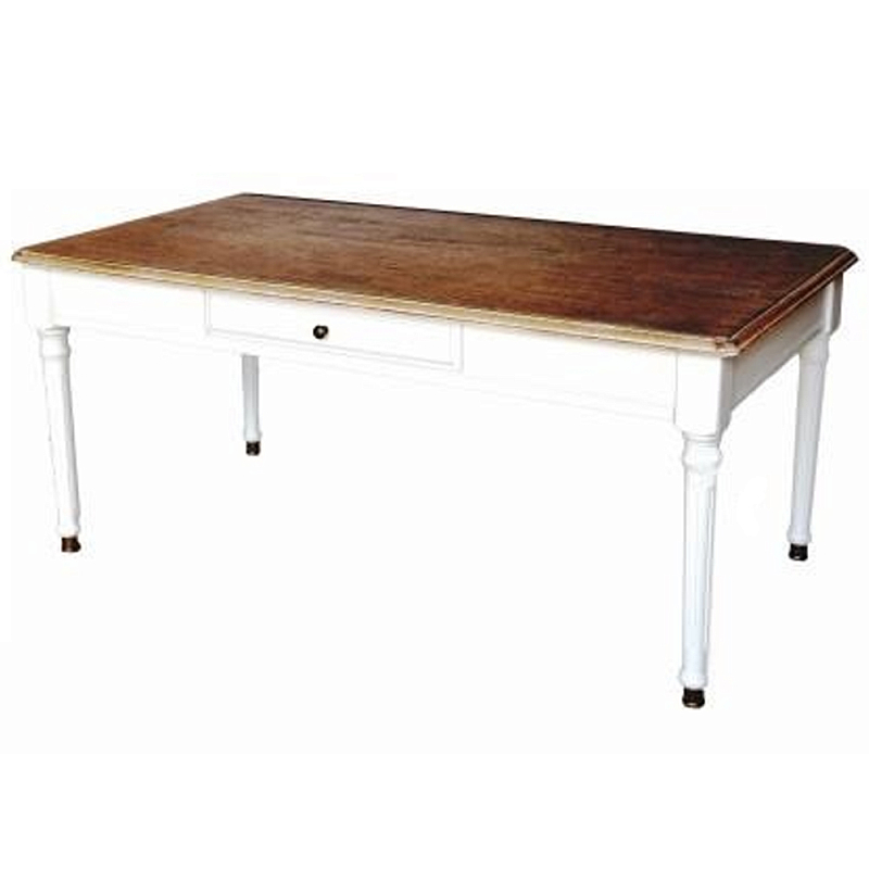 Журнальный стол в стиле прованс с ящиком Larue Montmartre Provence Coffee Table Темный дуб Белый Журнальный стол в стиле прованс с ящиком Larue Montmartre Provence Coffee Table Темный дуб Белый в Челябинске | Loft Concept