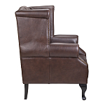 Кресло из натуральной кожи на 4-х деревянных ножках из массива бука Thomas Armchair brown варинант исполнения - 2 | Loft Concept в Челябинске