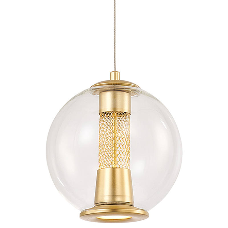 Подвесной светильник с плафоном в форме шара Inner Gleam Orb gold Прозрачное Стекло Золотой Подвесной светильник с плафоном в форме шара Inner Gleam Orb gold Прозрачное Стекло Золотой в Челябинске | Loft Concept