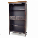 Стеллаж книжный из массива березы черного цвета с состаренным эффектом Vintage варинант исполнения - 2 | Loft Concept в Челябинске