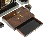 Настольный письменный набор с часами из природного камня обсидиана Royal Stone варинант исполнения - 4 | Loft Concept в Челябинске