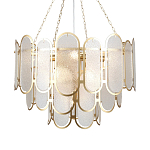 Люстра с многослойным эффектом из овальных элементов из непрозрачного стекла Conformation варинант исполнения - 1 | Loft Concept в Челябинске