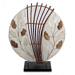 Настольная лампа из перламутра и дерева на подставке Indonesian Petal варинант исполнения - 1 | Loft Concept в Челябинске