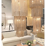 Люстра круглая трехъярусная из бахромы Milk Gradient Braided Fringe варинант исполнения - 4 | Loft Concept в Челябинске