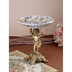 Чаша с цветочным орнаментом на ножке в виде бронзового ангела Eden Garden варинант исполнения - 5 | Loft Concept в Челябинске