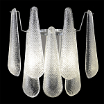 Бра с подвесками из рифленного стекла в форме капель на основании цвета хром Textured Glass варинант исполнения - 1 | Loft Concept в Челябинске