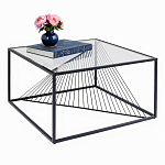 Журнальный стол черный с столешницей из прозрачного закаленного стекла Dynamics варинант исполнения - 2 | Loft Concept в Челябинске