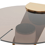 Дизайнерский журнальный стол с круглой столешницей из бронзированного стекла Honor Side Table варинант исполнения - 1 | Loft Concept в Челябинске