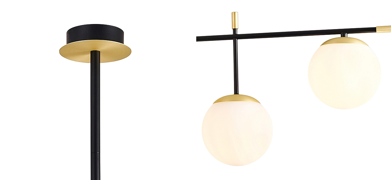 Люстра Черная с Золотом Spike Balls Hanging 9 Lamp Люстра Черная с Золотом Spike Balls Hanging 9 Lamp - Loft-Concept в Челябинске