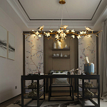 Люстра в виде золотой ветки с цветами и птичками Marvelous Garden варинант исполнения - 5 | Loft Concept в Челябинске