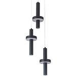 Каскадный светильник с 3-мя плафонами Flos Black Metal Acrylic Trio Hanging Lamp варинант исполнения - 2 | Loft Concept в Челябинске