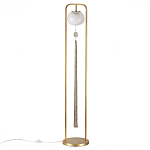 Торшер с шарообразным плафоном из белого стекла с подвеской из камня и длинной кисточкой Agatelle варинант исполнения - 1 | Loft Concept в Челябинске