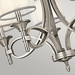 Люстра с белыми тканевыми абажурами в прозрачных стеклянных цилиндрах Kichler варинант исполнения - 8 | Loft Concept в Челябинске