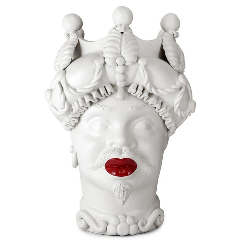 Ваза Vase Moro Man Baroque Matt Lipstick Белый Красный Ваза Vase Moro Man Baroque Matt Lipstick Белый Красный в Челябинске | Loft Concept