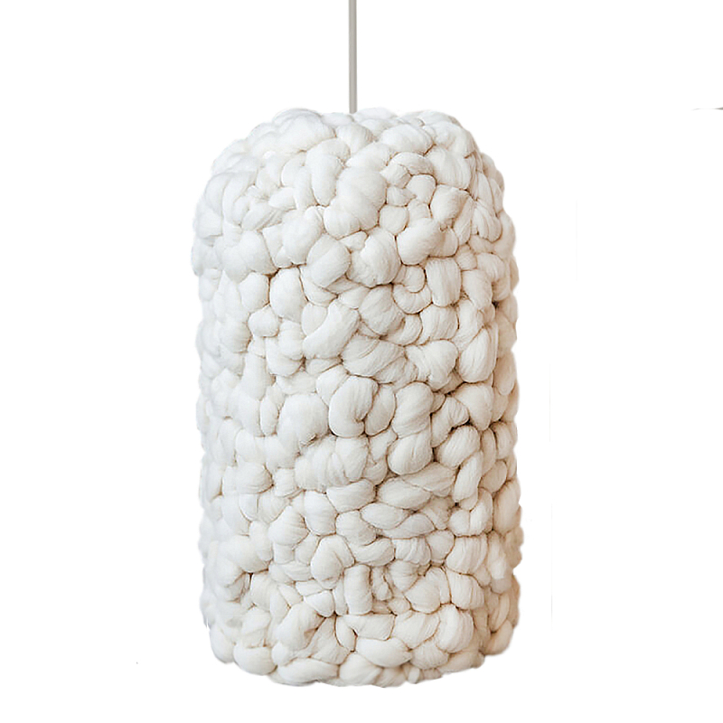 Вязаный Светильник Wool Knitted Lamp Elongated Shape Бежевый Вязаный Светильник Wool Knitted Lamp Elongated Shape Бежевый в Челябинске | Loft Concept