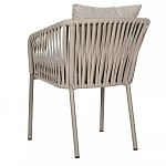 Стул серо-бежевый с декоративным плетением на спинке и подлокотниках Chair Weave варинант исполнения - 5 | Loft Concept в Челябинске