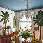 Обои с вышивкой ручной работы Mughal Trees Original colourway on linen варинант исполнения - 6 | Loft Concept в Челябинске