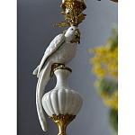 Подсвечник белый Попугай из фарфора с бронзовыми элементами Eden Garden варинант исполнения - 6 | Loft Concept в Челябинске