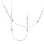 Подвесной светильник с 3-мя изогнутыми плафонами и белыми декоративными шариками PEARLS Suspension варинант исполнения - 1 | Loft Concept в Челябинске