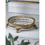 Чаша с цветочным орнаментом на бронзовых ножках Eden Garden варинант исполнения - 3 | Loft Concept в Челябинске