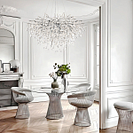 Люстра подвесная с прозрачными стеклянными подвесками в форме капель Диаметр 80 см Droplet Chandelier варинант исполнения - 11 | Loft Concept в Челябинске