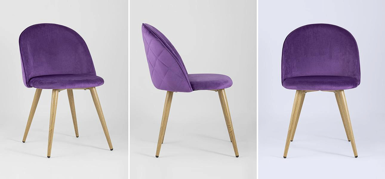 Стул Miruna Chair Спинка Ромбы Лиловый Велюр Стул Miruna Chair Спинка Ромбы Лиловый Велюр - Loft-Concept в Челябинске