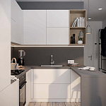 Кухонный гарнитур белый акриловый фасад Eveline White Kitchen Set варинант исполнения - 2 | Loft Concept в Челябинске