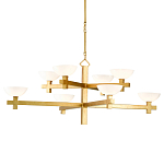 Люстра золотая с 8-ю молочными плафонами в виде чаши Tiers of Clear Lines варинант исполнения - 1 | Loft Concept в Челябинске