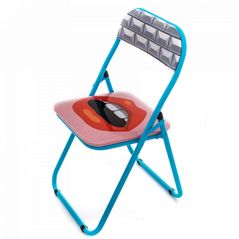 Стул Seletti Folding Chair Mouth Мульти Голубой Стул Seletti Folding Chair Mouth Мульти Голубой в Челябинске | Loft Concept