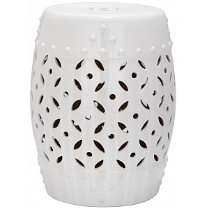 Керамический табурет Coin Lattice Garden Stool - White