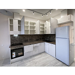 Угловой кухонный гарнитур белый и столешница под мрамор Gene Kitchen Set варинант исполнения - 6 | Loft Concept в Челябинске