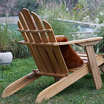 Уличное кресло из массива акации Adirondack Wooden Chair Natural варинант исполнения - 7 | Loft Concept в Челябинске