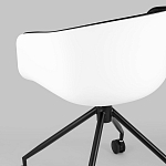 Офисное кресло из пластика с мягким сиденьем Eggshell Black варинант исполнения - 8 | Loft Concept в Челябинске