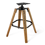 Барный стул со спинкой и мягкой обивкой с ромбами на 4-х деревянных ножках Бежевый Велюр Ava Charm варинант исполнения - 5 | Loft Concept в Челябинске