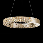 Люстра золотая в форме кольца с мозаичным хрустальным оформлением Sparks of Crystal варинант исполнения - 2 | Loft Concept в Челябинске