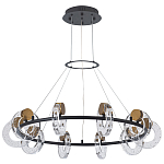 Кольцевая люстра с круглыми стеклянными плафонами в виде колец Olympe Glass Chandelier варинант исполнения - 3 | Loft Concept в Челябинске