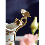 Кувшин с цветочным рисунком и бронзовой ручкой Blue Garden варинант исполнения - 3 | Loft Concept в Челябинске