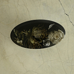 Шкатулка из эпоксидной смолы с цветами черная Epoxy Resin Oval Box Black варинант исполнения - 3 | Loft Concept в Челябинске