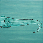 Плитка с узором Крокодил байдарочник варинант исполнения - 4 | Loft Concept в Челябинске