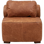 Кожаное модульное кресло коричневое без подлокотников с подушкой Coul Leather Modular Armchair варинант исполнения - 2 | Loft Concept в Челябинске
