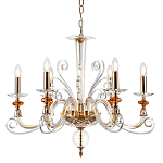 Люстра с 6-ю лампочками и изогнутыми прозрачными элементами из стекла Twisted Glass Candles Chandelier варинант исполнения - 1 | Loft Concept в Челябинске