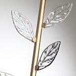 Бра с золотистой вертикальной трубкой и декоративными прозрачными листьями из стекла Sylva  варинант исполнения - 6 | Loft Concept в Челябинске
