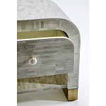 Тумбочка прикроватная с ящиком Tofino White Bone Inlay  Bedside Cabinet   варинант исполнения - 2 | Loft Concept в Челябинске