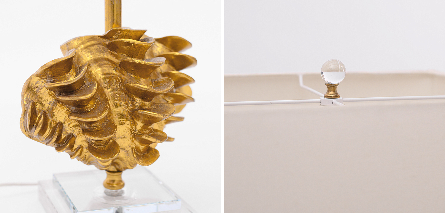 Настольная лампа Golden Shell Table Lamp с абажуром Настольная лампа Golden Shell Table Lamp с абажуром - Loft-Concept в Челябинске