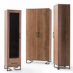 Шкаф-витрина в стиле лофт с чёрной стеклянной дверью Urban Style Space 2 варинант исполнения - 4 | Loft Concept в Челябинске