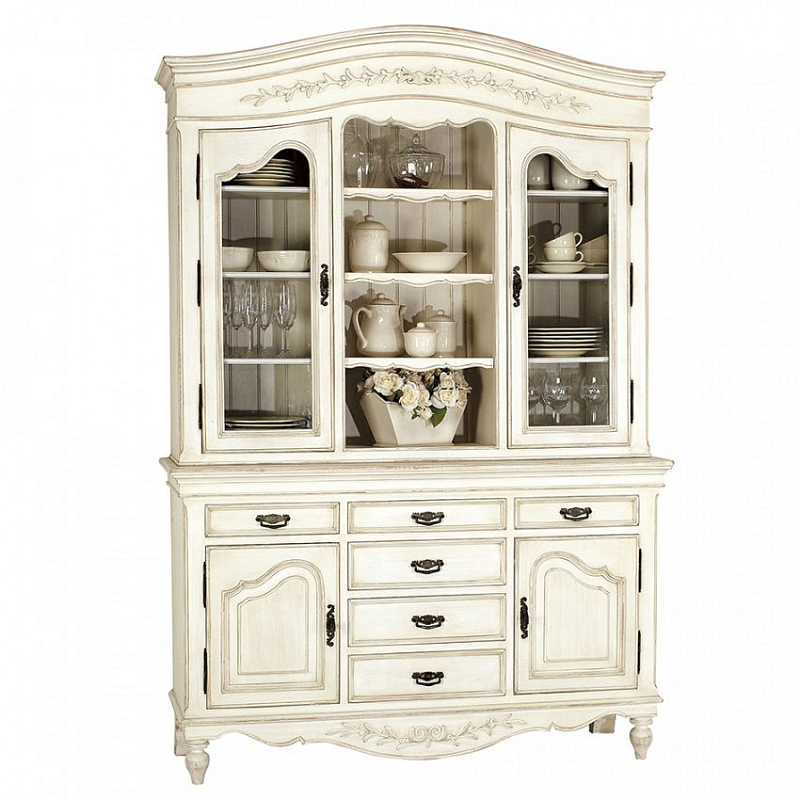 Большой Буфет BUFFET VAISSELIER BLANC 2 PORTES EN BOIS ROMANCE PPZB Белый в Челябинске | Loft Concept 