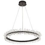 Кольцевая люстра с хрустальным декором Rowan Crystal Ring Horizontal Black Chandelier варинант исполнения - 2 | Loft Concept в Челябинске
