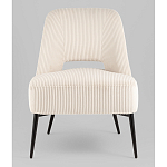 Кресло лаунж Бостон велюр рельефный молочный на черных ножках варинант исполнения - 4 | Loft Concept в Челябинске