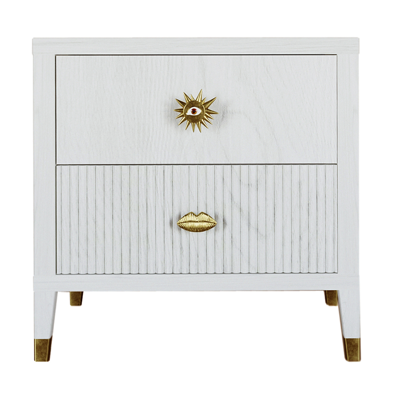 Тумба прикроватная с двумя ящиками Elsa Dreams White Белый в Челябинске | Loft Concept 