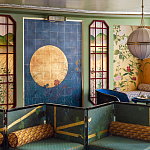 Обои ручная роспись Tsukimi Original colourway on gilded silk with antiquing варинант исполнения - 1 | Loft Concept в Челябинске